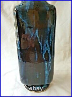 Very large impressive scuptural art studio pottery bottle vase