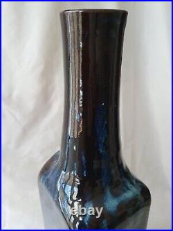 Very large impressive scuptural art studio pottery bottle vase