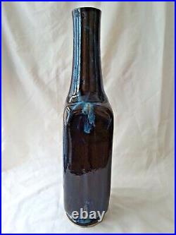 Very large impressive scuptural art studio pottery bottle vase