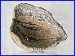 Very unusual stunning studio pottery sculptural bowl form vase, with calcite