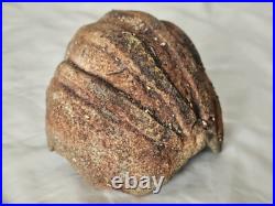 Very unusual stunning studio pottery sculptural bowl form vase, with calcite