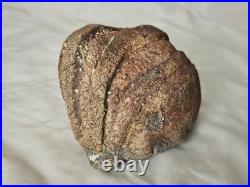 Very unusual stunning studio pottery sculptural bowl form vase, with calcite