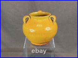 Vibrant c. 1930s Studio Art Pottery Stoneware Vase, Tri-Handles