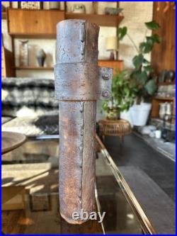 Vintage 1980s Brutalist / Industrial Studio Pottery Cylinder Vase Signed JH Vintage 1980s Brutalist / Industrial Studio Pottery Cylinder Vase Signed JH