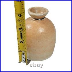 Vintage 4 Louis Mideke Brown Studio Pottery Bud Vase Peach Stoneware MCM Turned