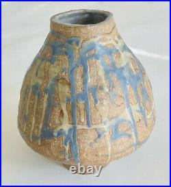 Vintage 60s Flower Vase Handmade SIGNED Drip Glaze ITALY Mid Century Funky Retro