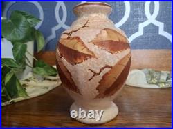 Vintage A. Dubois Belgium Studio Art Pottery Bud Vase Autumn Chestnut