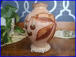 Vintage A. Dubois Belgium Studio Art Pottery Bud Vase Autumn Chestnut