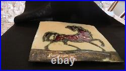 Vintage Adam Dworski Studio Pottery Stylized Horse Plaque