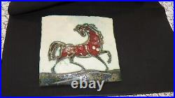Vintage Adam Dworski Studio Pottery Stylized Horse Plaque
