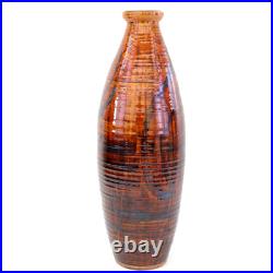 Vintage Art Pottery Vase Signed E Parkes h49cm Mid Century MCM