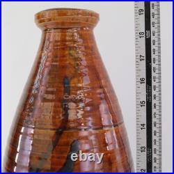 Vintage Art Pottery Vase Signed E Parkes h49cm Mid Century MCM