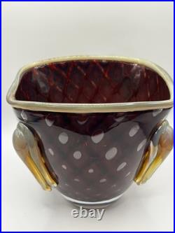 Vintage Art Studio Glass Signed Glass. Chip Scarborough Z Fusion Glass Vase