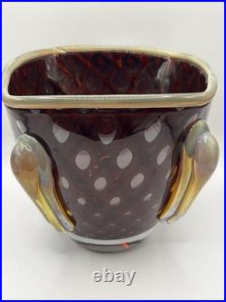 Vintage Art Studio Glass Signed Glass. Chip Scarborough Z Fusion Glass Vase