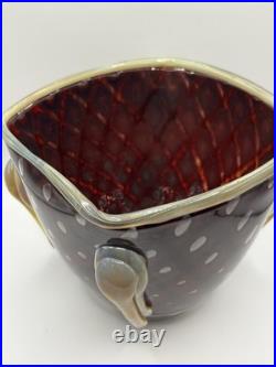 Vintage Art Studio Glass Signed Glass. Chip Scarborough Z Fusion Glass Vase