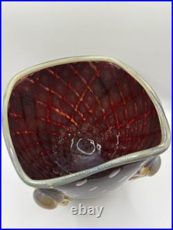 Vintage Art Studio Glass Signed Glass. Chip Scarborough Z Fusion Glass Vase