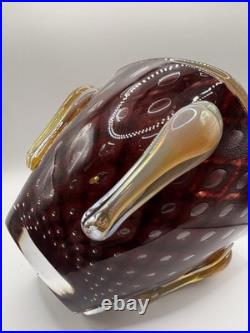 Vintage Art Studio Glass Signed Glass. Chip Scarborough Z Fusion Glass Vase