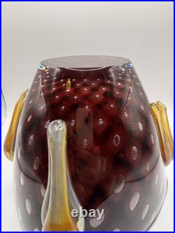 Vintage Art Studio Glass Signed Glass. Chip Scarborough Z Fusion Glass Vase