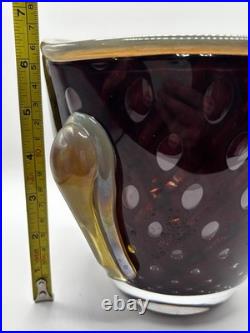 Vintage Art Studio Glass Signed Glass. Chip Scarborough Z Fusion Glass Vase