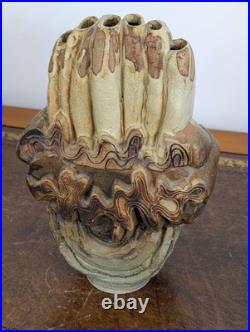 Vintage Bernard ROOKE Pottery Stoneware Vase Abstract Brutalist Sculpture Signed Vintage Bernard ROOKE Pottery Stoneware Vase Abstract Brutalist Sculpture Signed