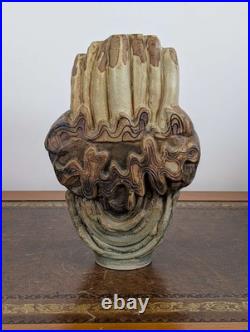 Vintage Bernard ROOKE Pottery Stoneware Vase Abstract Brutalist Sculpture Signed Vintage Bernard ROOKE Pottery Stoneware Vase Abstract Brutalist Sculpture Signed