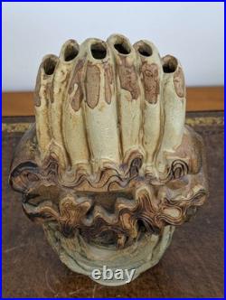 Vintage Bernard ROOKE Pottery Stoneware Vase Abstract Brutalist Sculpture Signed Vintage Bernard ROOKE Pottery Stoneware Vase Abstract Brutalist Sculpture Signed