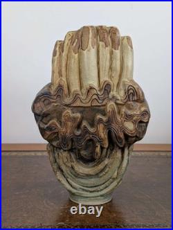 Vintage Bernard ROOKE Pottery Stoneware Vase Abstract Brutalist Sculpture Signed Vintage Bernard ROOKE Pottery Stoneware Vase Abstract Brutalist Sculpture Signed