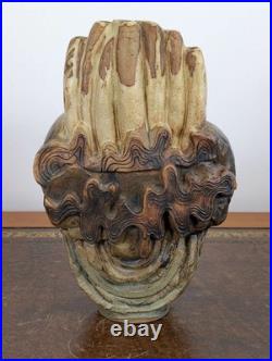 Vintage Bernard ROOKE Pottery Stoneware Vase Abstract Brutalist Sculpture Signed Vintage Bernard ROOKE Pottery Stoneware Vase Abstract Brutalist Sculpture Signed