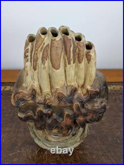 Vintage Bernard ROOKE Pottery Stoneware Vase Abstract Brutalist Sculpture Signed Vintage Bernard ROOKE Pottery Stoneware Vase Abstract Brutalist Sculpture Signed
