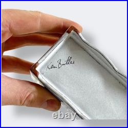 Vintage Blue Delft Style Ceramic Flower Brick Frog Ken Butler Studio Pottery