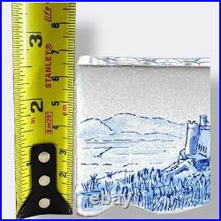 Vintage Blue Delft Style Ceramic Flower Brick Frog Ken Butler Studio Pottery