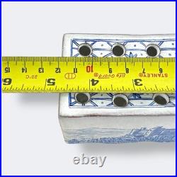 Vintage Blue Delft Style Ceramic Flower Brick Frog Ken Butler Studio Pottery