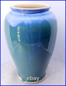 Vintage Blue and Green Glaze Vase studio pottery
