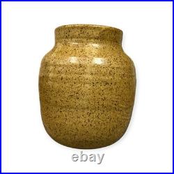 Vintage British Studio Pottery Stoneware Vase Two Tone Glaze Signed Monogram