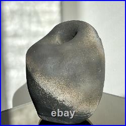 Vintage Brutalist Raku Stoneware Vessel by Geraldine Shapiro (ca. 1970)