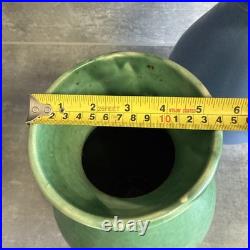 Vintage C H Brannam Barnstaple pair of vase 32cm tall one green one blue