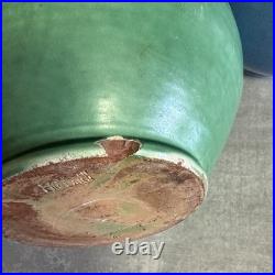 Vintage C H Brannam Barnstaple pair of vase 32cm tall one green one blue