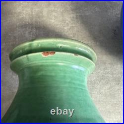 Vintage C H Brannam Barnstaple pair of vase 32cm tall one green one blue