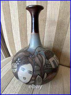 Vintage Ceramica Varadera Cuba Hand Sculpture Studio Pottery Vase Signed Manuel