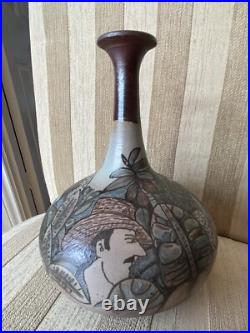 Vintage Ceramica Varadera Cuba Hand Sculpture Studio Pottery Vase Signed Manuel
