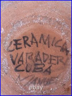 Vintage Ceramica Varadera Cuba Hand Sculpture Studio Pottery Vase Signed Manuel