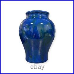 Vintage Cobalt Blue Studio Pottery Vase 1930s, Possibly Brennan, 21cm (height)