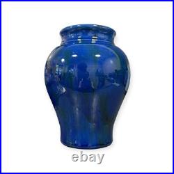 Vintage Cobalt Blue Studio Pottery Vase 1930s, Possibly Brennan, 21cm (height)