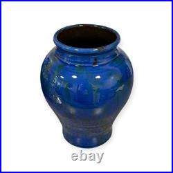 Vintage Cobalt Blue Studio Pottery Vase 1930s, Possibly Brennan, 21cm (height)