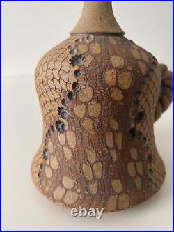 Vintage Don McWhorter Studio Pottery Stoneware Bud Vase With Handle Snakeskin Vintage Don McWhorter Studio Pottery Stoneware Bud Vase With Handle Snakeskin