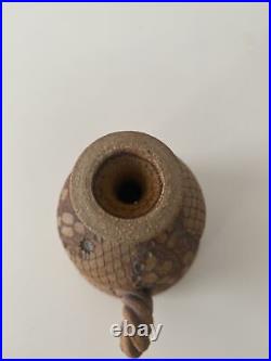 Vintage Don McWhorter Studio Pottery Stoneware Bud Vase With Handle Snakeskin Vintage Don McWhorter Studio Pottery Stoneware Bud Vase With Handle Snakeskin