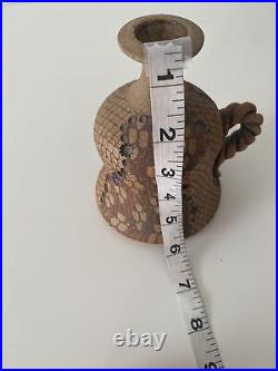 Vintage Don McWhorter Studio Pottery Stoneware Bud Vase With Handle Snakeskin Vintage Don McWhorter Studio Pottery Stoneware Bud Vase With Handle Snakeskin