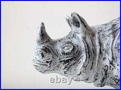 Vintage French Studio Pottery Rhino Sculpture