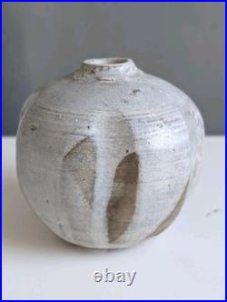 Vintage Greek Studio Pottery Vase Y. Voulgaris Signed