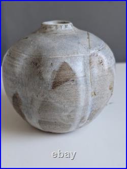 Vintage Greek Studio Pottery Vase Y. Voulgaris Signed